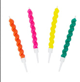 Talking Tables - Birthday Twirl Candles with Holders
